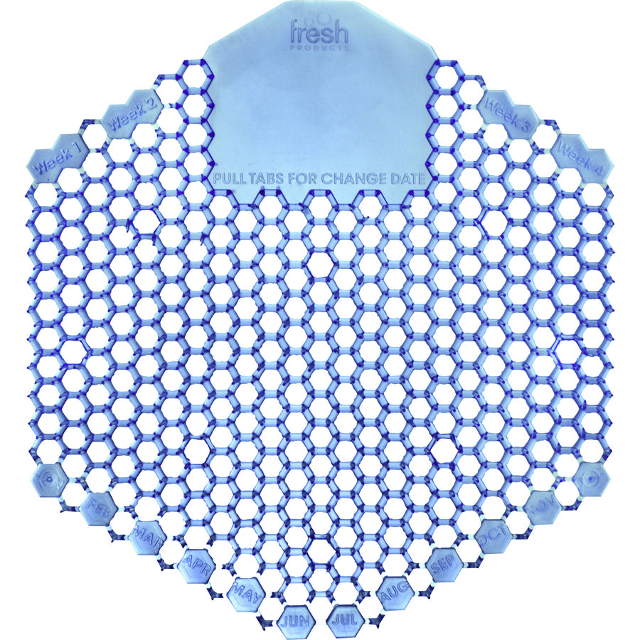 Fresh Products Wave 3D Urinal Screens, Blue, Cotton Blossom Scent, 10/Box