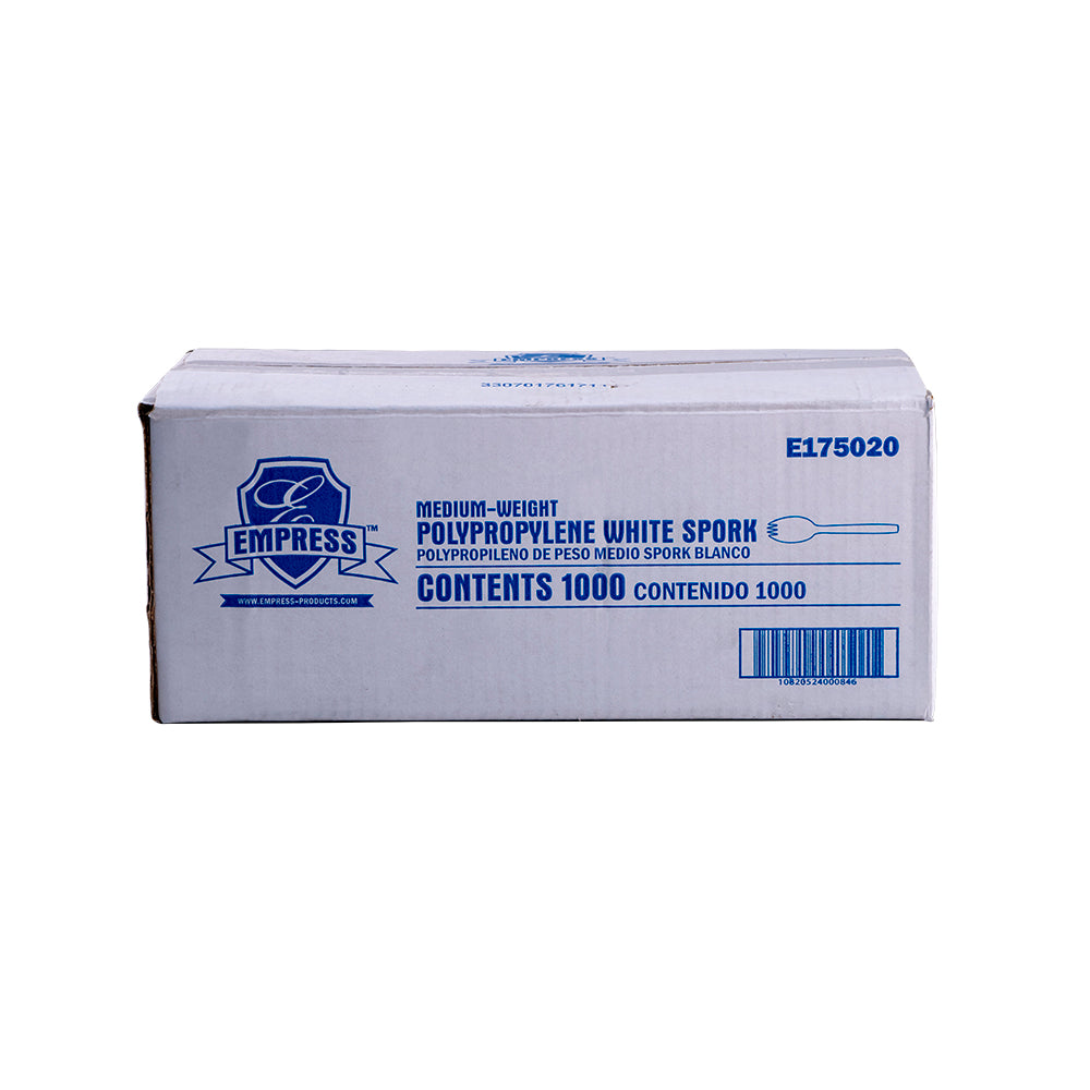 Empress Medium Weight Polypropylene Spork White Dense Pack | 1,000/Case