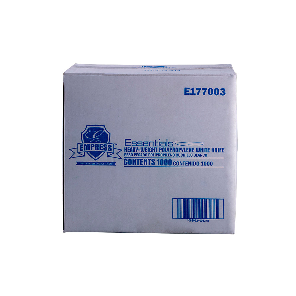 Empress White Heavyweight Polypropylene Knives, Dense Pack, 1,000/Case