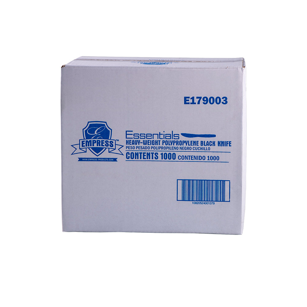 Empress Black Heavyweight Polypropylene Knives, Dense Pack, 1,000/Case