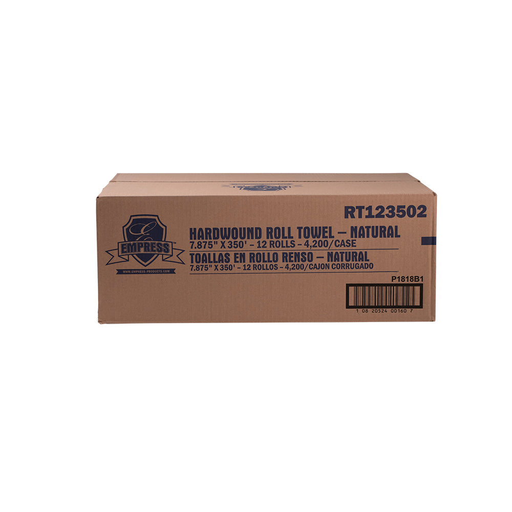Empress Hardwound Roll Towel 7.825"x350' Natural | 12 Rolls/Case