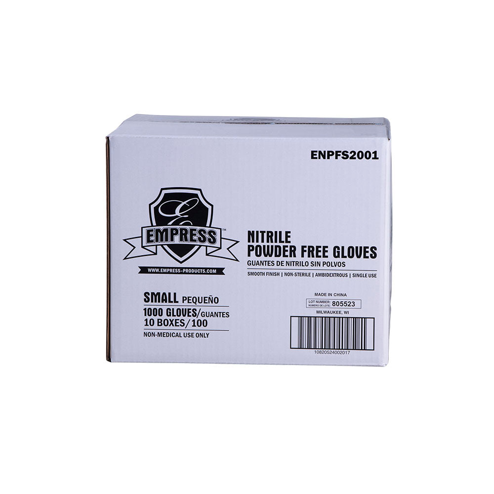 Empress Blue Powder-Free Nitrile Gloves, Small, 10 x 100/Case