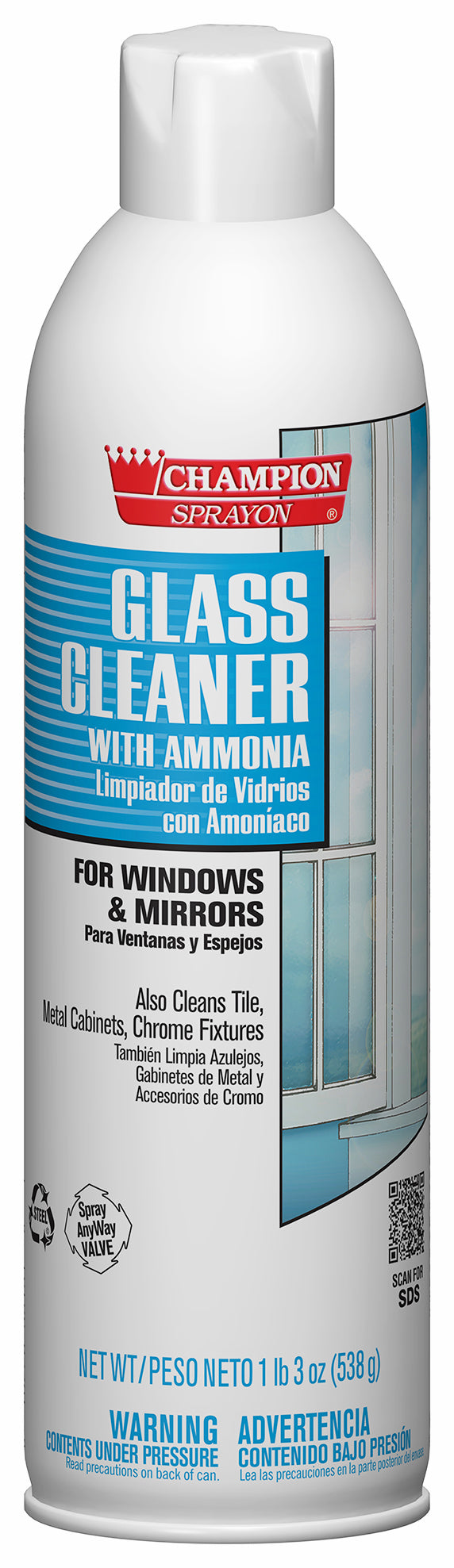 Chase Products Aerosol Glass Cleaner with Ammonia 19 oz | 12/Case