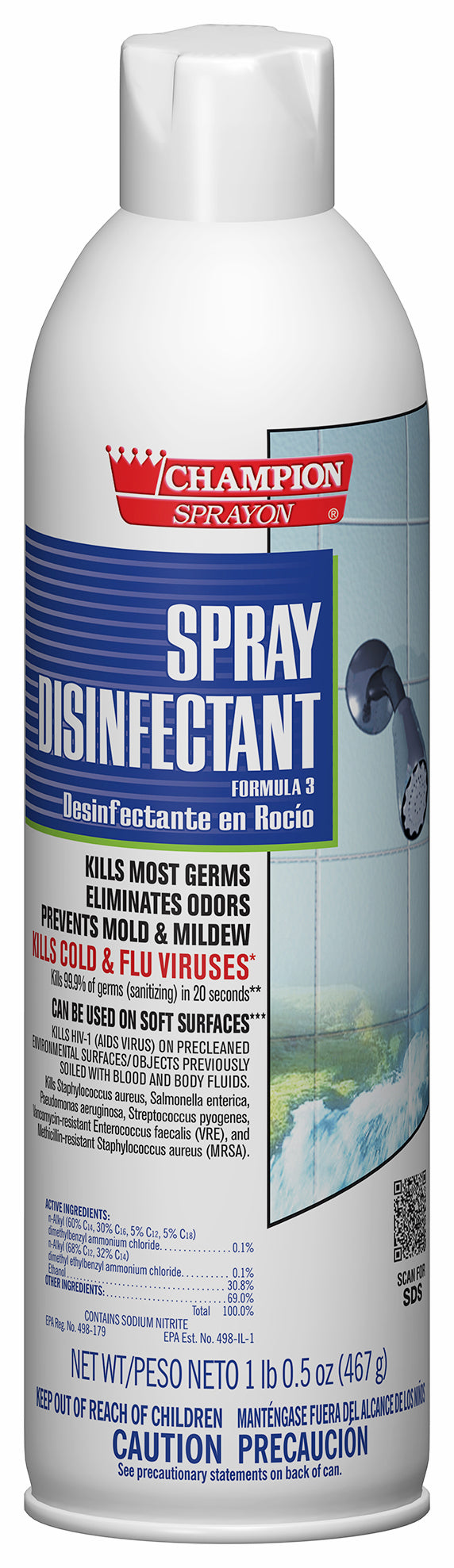 Chase Products Aerosol Quaternary Disinfectant Spray 16.5 oz | 12/Case