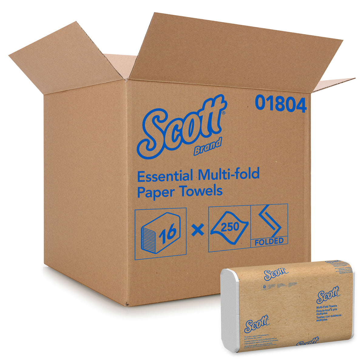 Scott Multi-Fold Paper Towels, White, 9.2" x 9.4", 4,000/Case