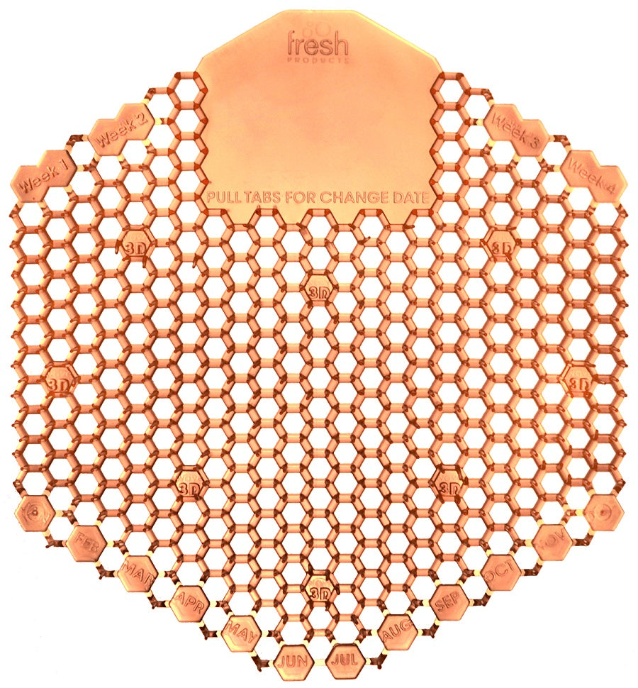 Fresh Products Wave 3D Urinal Screens, Orange, Mango Scent, 10/Box