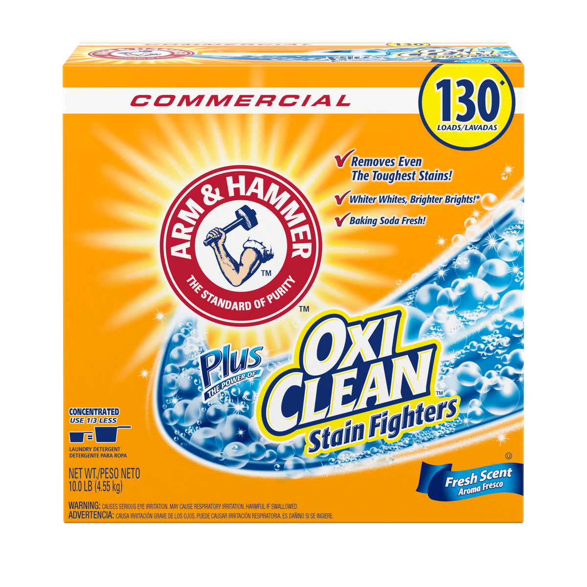 Arm & Hammer Plus OxiClean Fresh Scent Powder Laundry Detergent 130 Loads | 3/Case