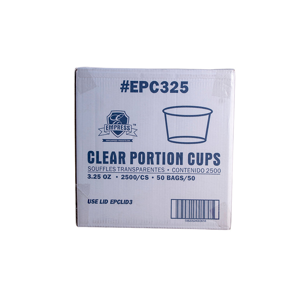 Empress Clear Plastic Portion Cups, 3.25 oz, 50 x 50/Case