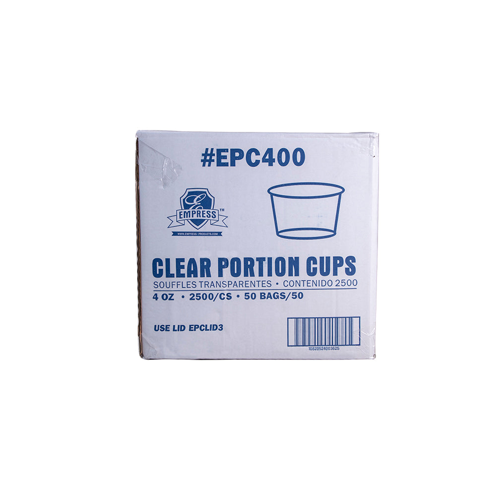 Empress Clear Plastic Portion Cups, 4 oz, 50 x 50/Case
