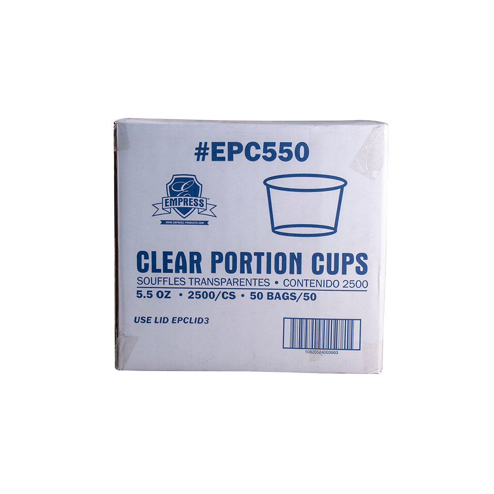 Empress Clear Plastic Portion Cups, 5.5 oz, 50 x 50/Case