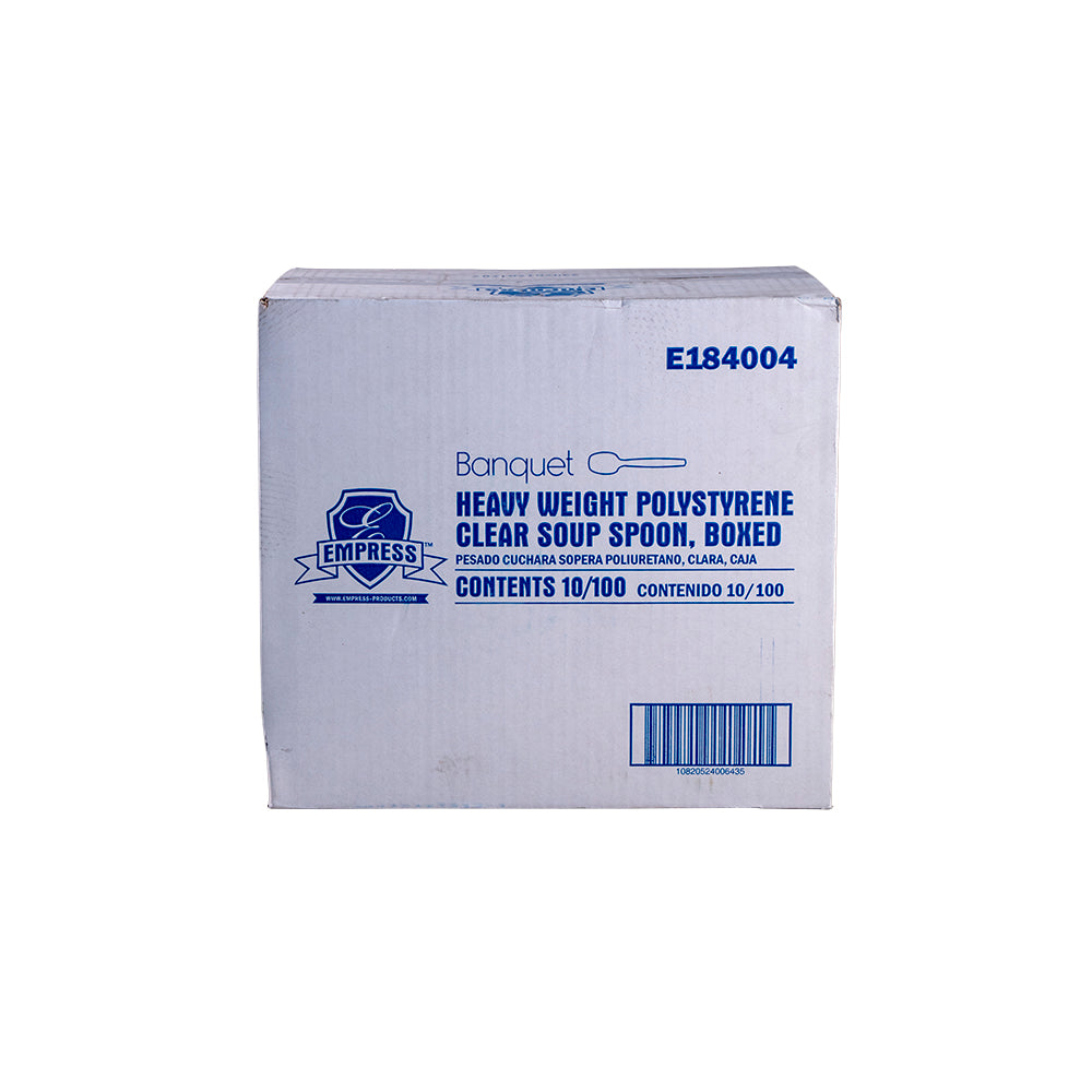 Empress Clear Banquet Heavyweight PS Soup Spoons, 1,000/Case