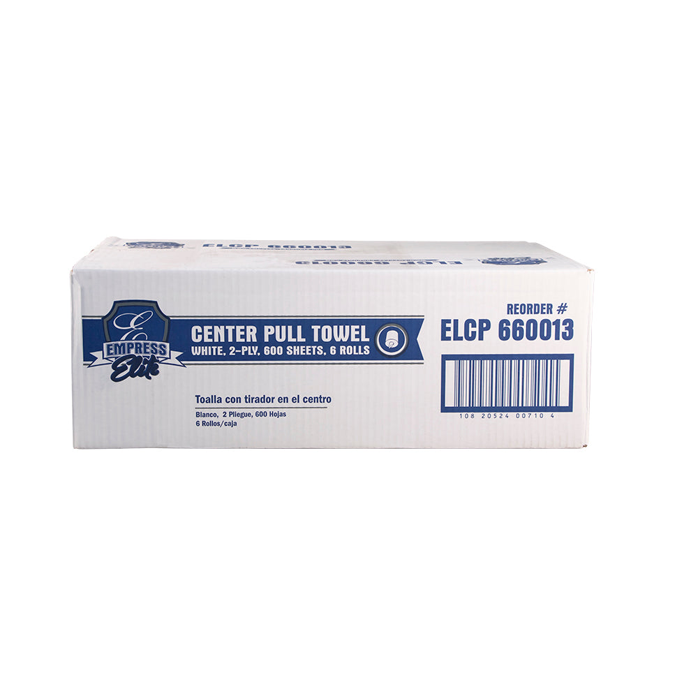 Empress Elite Centerpull Paper Towels, 8 x 10 in, 2-Ply White, 6 Rolls