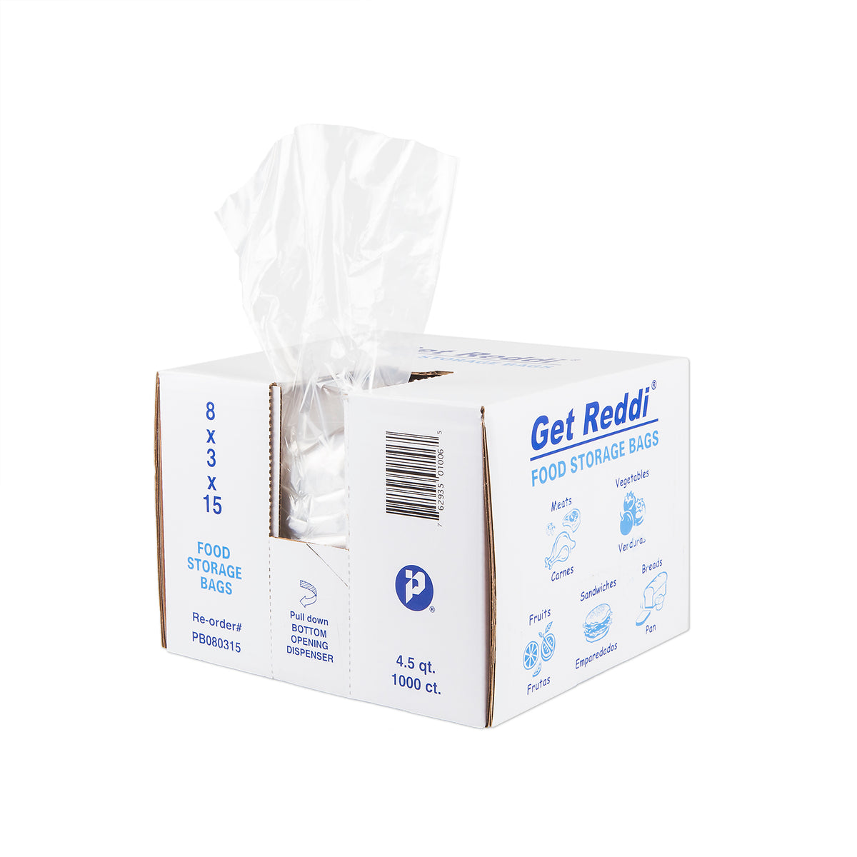 IBS Food & Utility Bags, 8 x 3 x 15 in, 0.68 Mil, 1,000 per Case