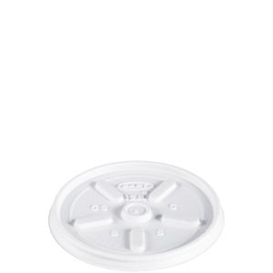 Dart 12JL White Vented Foam Cup Lid | 10/100 cs (1,000/Case)
