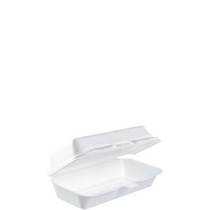 Dart Foam Hinged Hot Dog Containers, 7 1/8 x 3 3/4 x 2 1/4 in, 4/125 Case