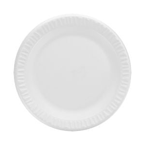 Dart Concorde Non-Laminated Foam Plate 9" White | 4/125 cs (500/Case)