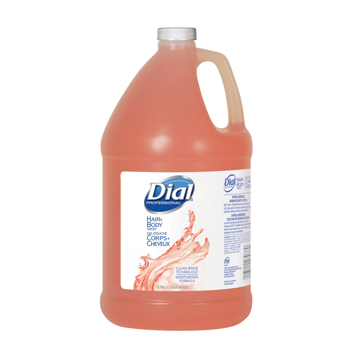 Dial 2-in-1 Body & Hair Wash with Pump Peach Scent 1 Gallon | 4/Case