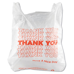 IBS White "Thank You" T-Shirt Bag 1/6 BBL 11.5"x6.5"x21" 12.5 mic | 900/Case