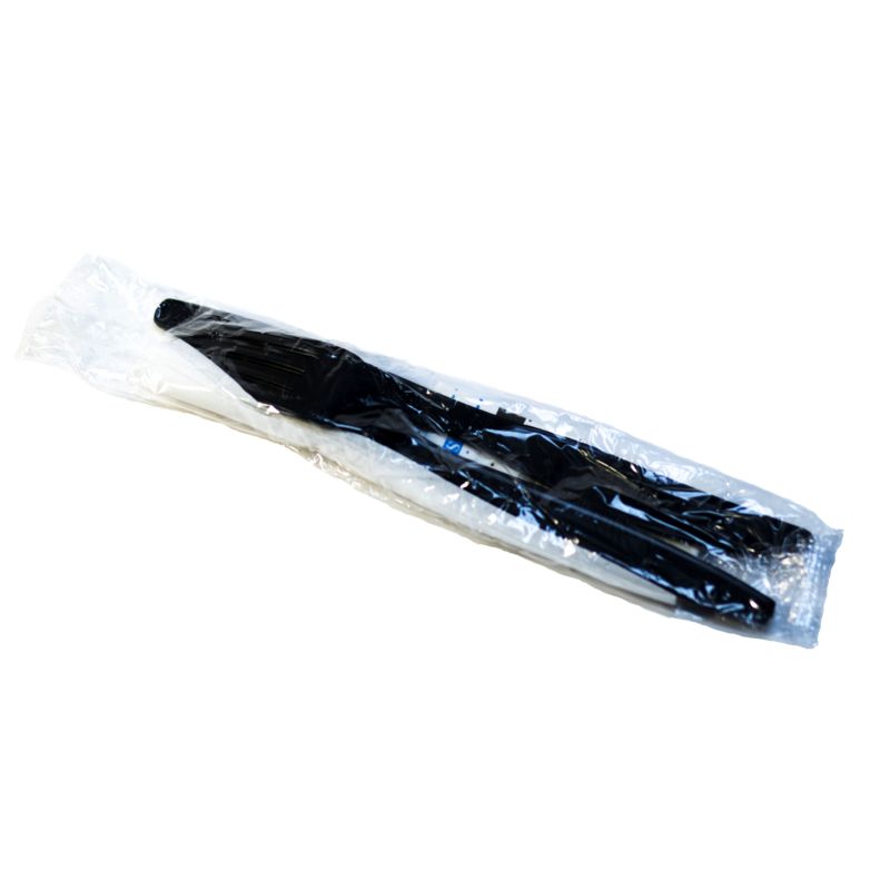 Empress Black Heavyweight PS Cutlery Kits, Fork, Teaspoon, Knife, S&P & Napkin, 250/Case