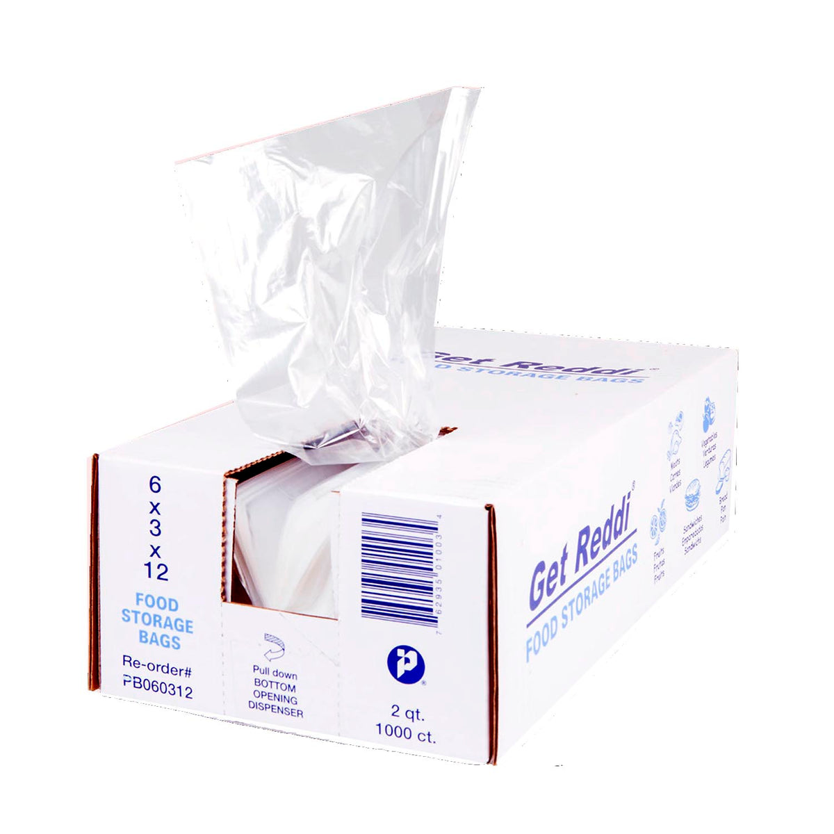 IBS Poly Food Bags, 6 x 3 x 15 in, 0.6 Mil, 1,000 per Case