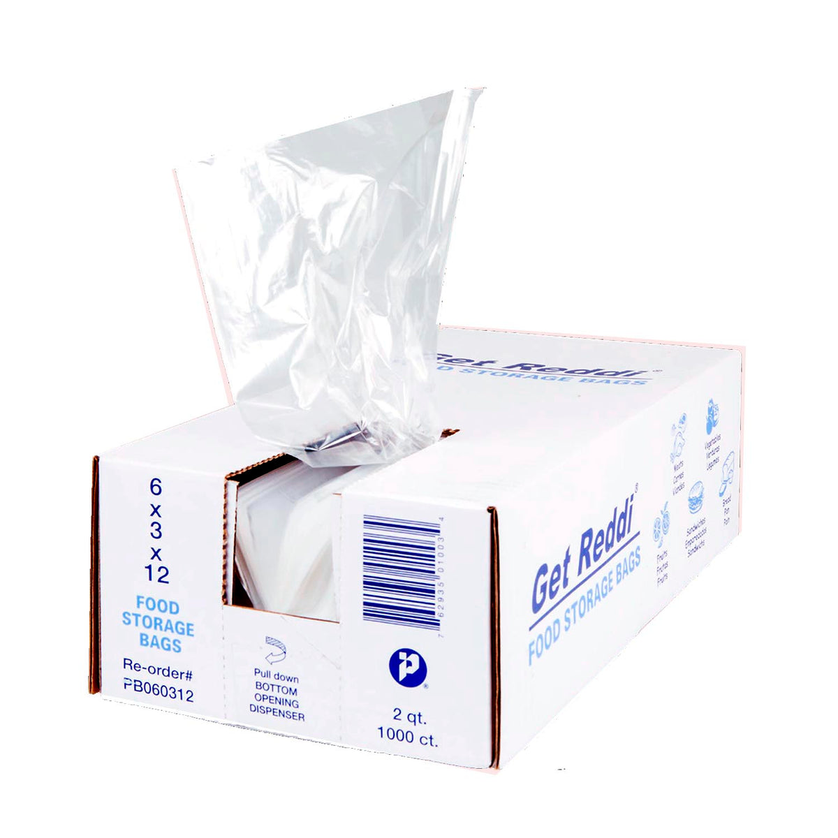 IBS 8 Qt Poly Food Bags, 8 x 4 x 18 in, 0.6 Mil, 1,000 per Case