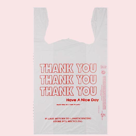 IBS White T-Shirt Carryout Bag 1/6 BBL Red "Thank You" Print | 850/Case