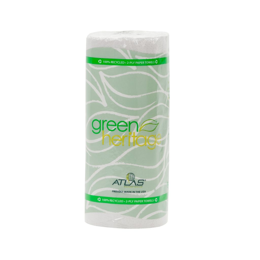 Green Heritage Pro 2-Ply Kitchen Paper Towels, 11 x 8 Inches, 85 Sheets/Roll, 30 Rolls/Case
