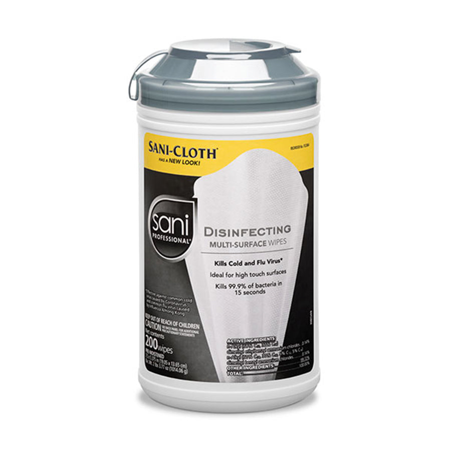 Sani Professional Sani Cloth Disinfecting Wipes Extra Large Canister 7.5x5.375" | 6/200 cs (1,200 Wipes/Case)
