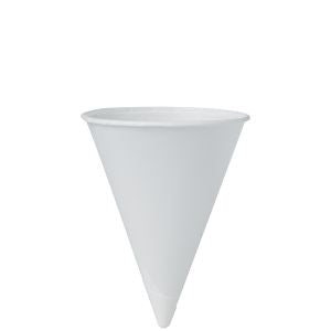 Solo 4 oz Treated Paper Cone Cups, Unprinted, 5,000/Case