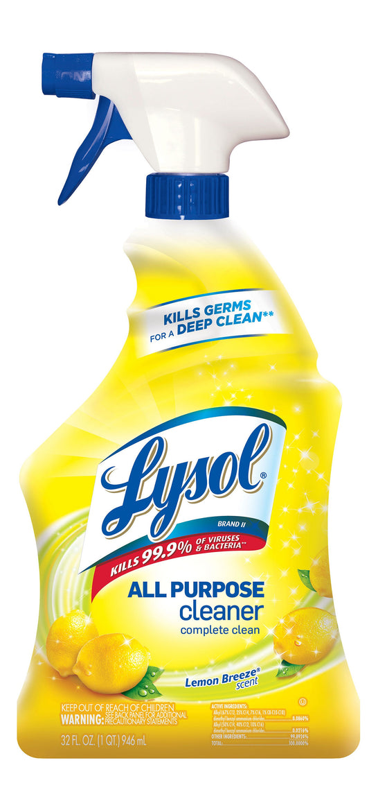 Reckitt Benckiser , Lysol All Purpose Cleaner , 32 oz. Trigger Spray  Lemon Breeze , 12 / cs