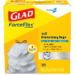 Clorox , Glad ForceFlexPlus Tall Trash Bags , 13 Gallon  100 Count  Unscented , 1 / cs