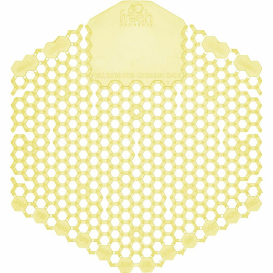 Fresh Products Wave 3D Urinal Screens, Yellow, Citrus Scent, 10/Box