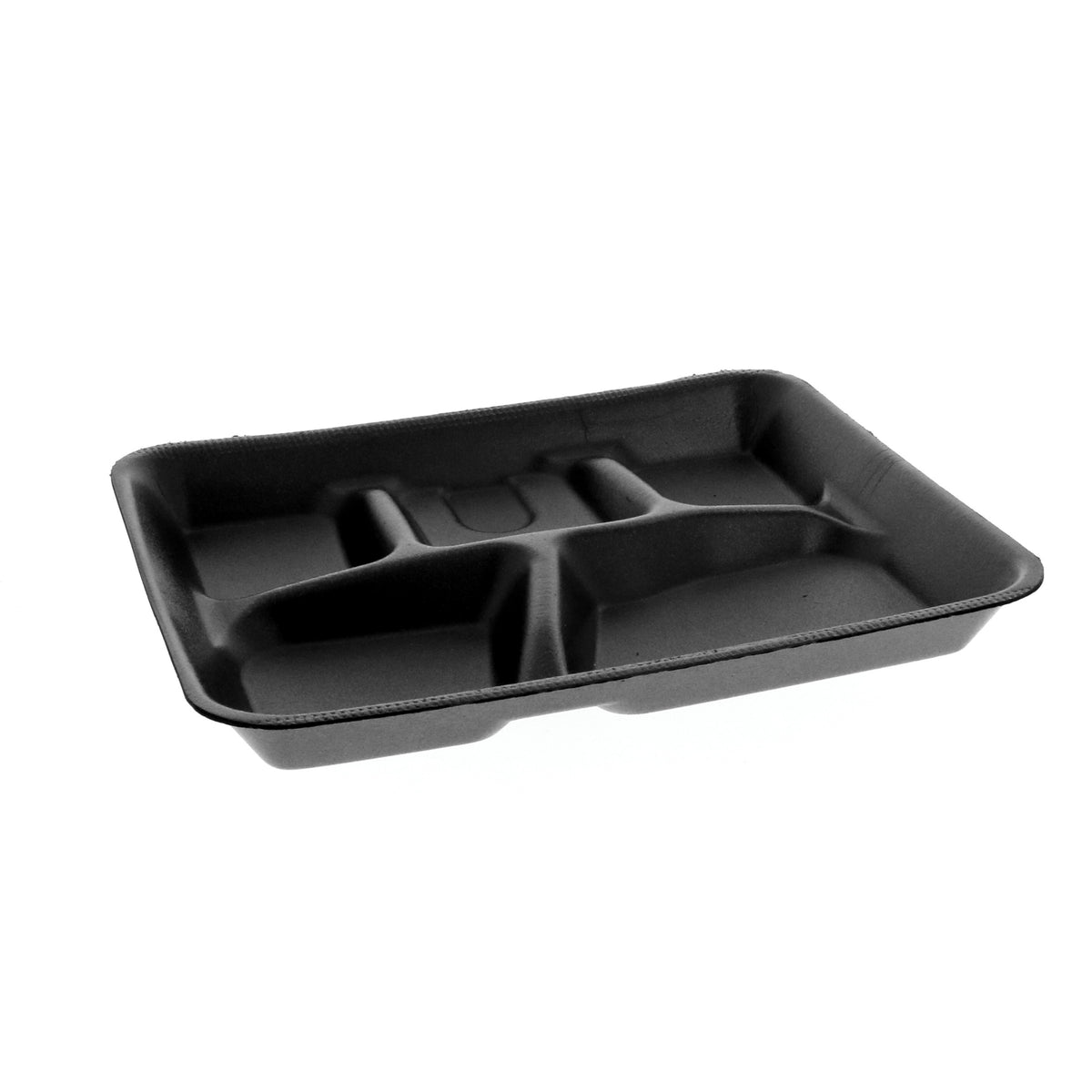 Pactiv Black Foam 5-Compartment Tray 8.25"x10.25"x1" | 500/Case