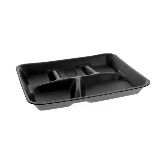 Pactiv Black Foam 5-Compartment Tray 8.25"x10.25"x1" | 500/Case