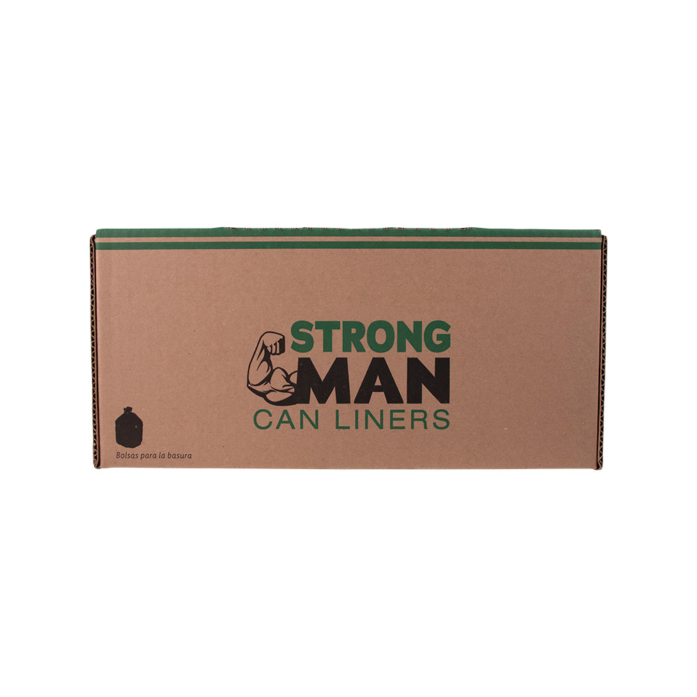 Strongman , 38x58 41 micron Black 60 gallons , LLD Repro Liner Perforated Rolls , 10 / 10 cs