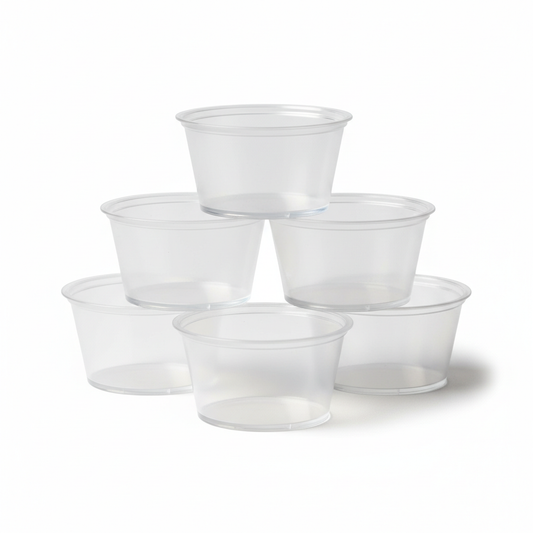 Dart 1 oz Souffle Cups Side Angle